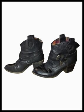 Black Ankle Boots with Buckle Detail